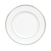 Vera Wang Wedgwood Dinnerware, Grosgrain Dinner Plate, White/Silver, 10.75