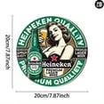 thumbnail image 4 of HELLOYOUNG Vintage Heineken Beer Tin Sign, Rustic Round Metal Plaque for Wall Window Hanging, Retro Home Bar Cafe Kitchen Decor, 4 of 14