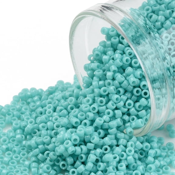 TOHO Round Seed Beads Japanese Seed Beads (55) Opaque Turquoise 11/0 2.2mm Hole: 0.8mm about 1110pcs/bottle 10g/bottle