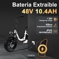 thumbnail image 4 of Bicicleta electrica plegable Honey whale Bk05 Blanco, 4 of 7
