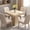 Natural, variant on Litake Square Dining Table for 4, 31.5'' Modern Wood Farmhouse Kitchen Table with Pedestal Base, Small Dining Tables for Kitchen, Living Room, Cafe, Apartment, Small Spaces, Natural Wood