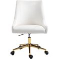 thumbnail image 3 of Scranton & Co Contemporary Velvet Swivel Adjustable Office Chair in Cream, 3 of 12