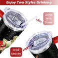 thumbnail image 5 of 40oz Colorful Botanical Mushroom Stainless Steel Flip Straw Tumbler Spill Proof Travel Cup Double Wall Vacuum Insulated Coffee Mug with Top Handle, 5 of 6