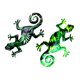 thumbnail image 1 of 2 piezas de arte de pared de Gecko pintado a mano para colgar en la pared, escultura de lagarto, sala de porche Sunnimix Arte de pared de hierro al aire libre, 1 of 7