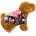 thumbnail image 6 of CUECUEPET Kimono Style Indoor / Outdoor Button Up Dress for Female / Girl Dogs (Black with Pink Floral Patterns) [Multiple Sizes Available], 6 of 7