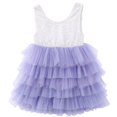 thumbnail image 4 of Kmbangi Petites Filles Robe Sans Manches Dentelle Creuse Dos Multi-Couche Maille TuTu Robe, 4 of 10