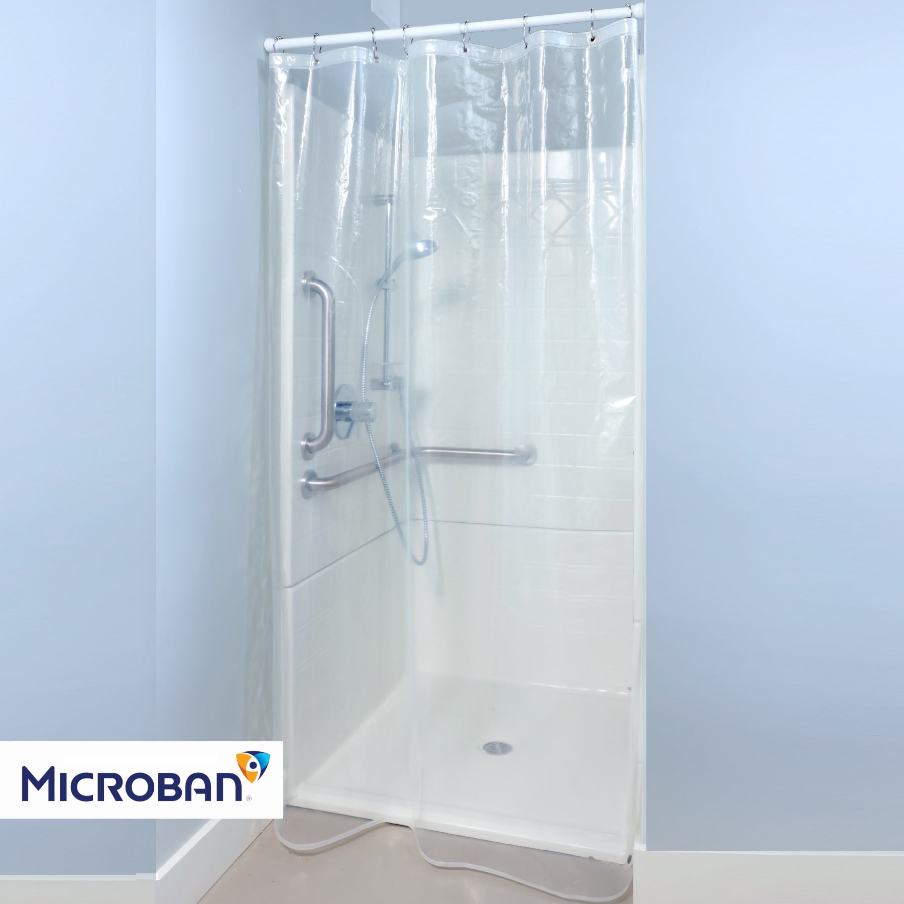 2 Weights 70/" x 72/" SlipX Solutions PEVA Shower Curtain Liners with Microban