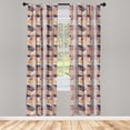 thumbnail image 3 of Ambesonne Digital Art Curtains, Stone Sketches Pattern, Pair of 28"x84", Pale Rose Pale Tan and White, 3 of 5