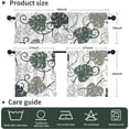 thumbnail image 4 of Green Leaf Curtain for Kitchen Bathroom Elegant Floral Rod Pocket Window Tier Curtains Valance Set 3 Pcs Plant Printed Short Curtains for Bathroom 54 x 18 inches + 27 x 36 inches *2, 4 of 6