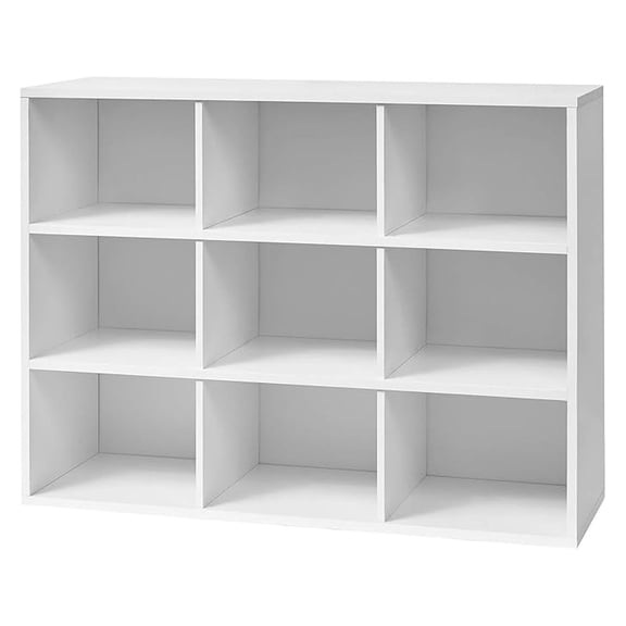 Shoe Storage Cubby Organizer - White 9 Cubbies - Dorm, Apartment, Closet