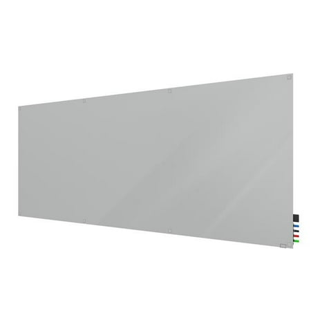 Ghent HMYSN410GY Harmony Glass Whiteboard with Square Corners, 4 x 10 ft. - Gray