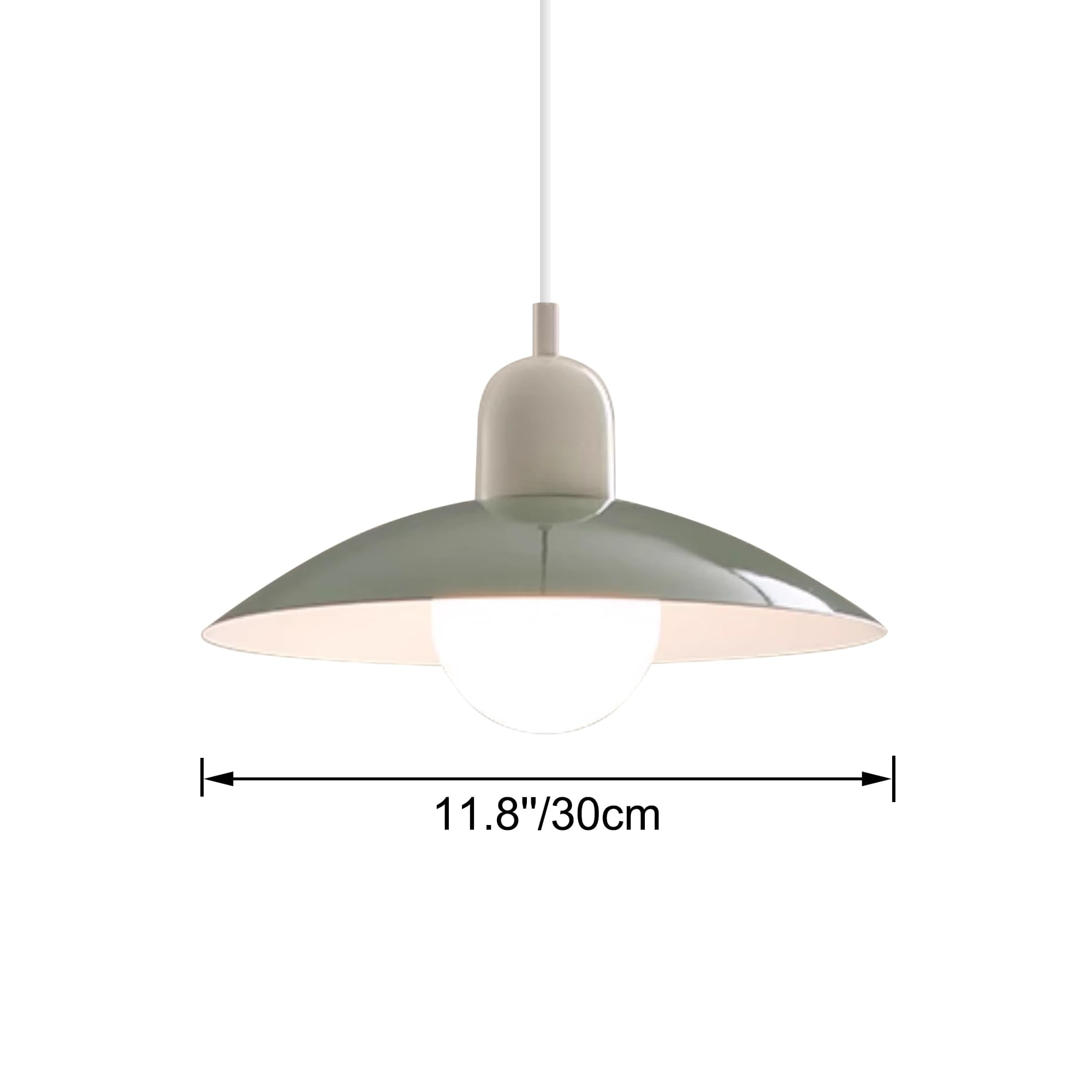 Kiven Plug in Motion Sensor Pendant Light , Modern Green Hanging Light Fixture with Aluminum Lampshade, E26 Socket Dimmable Pendant Lights for Bedroom Hallway Kitchen TB2486
