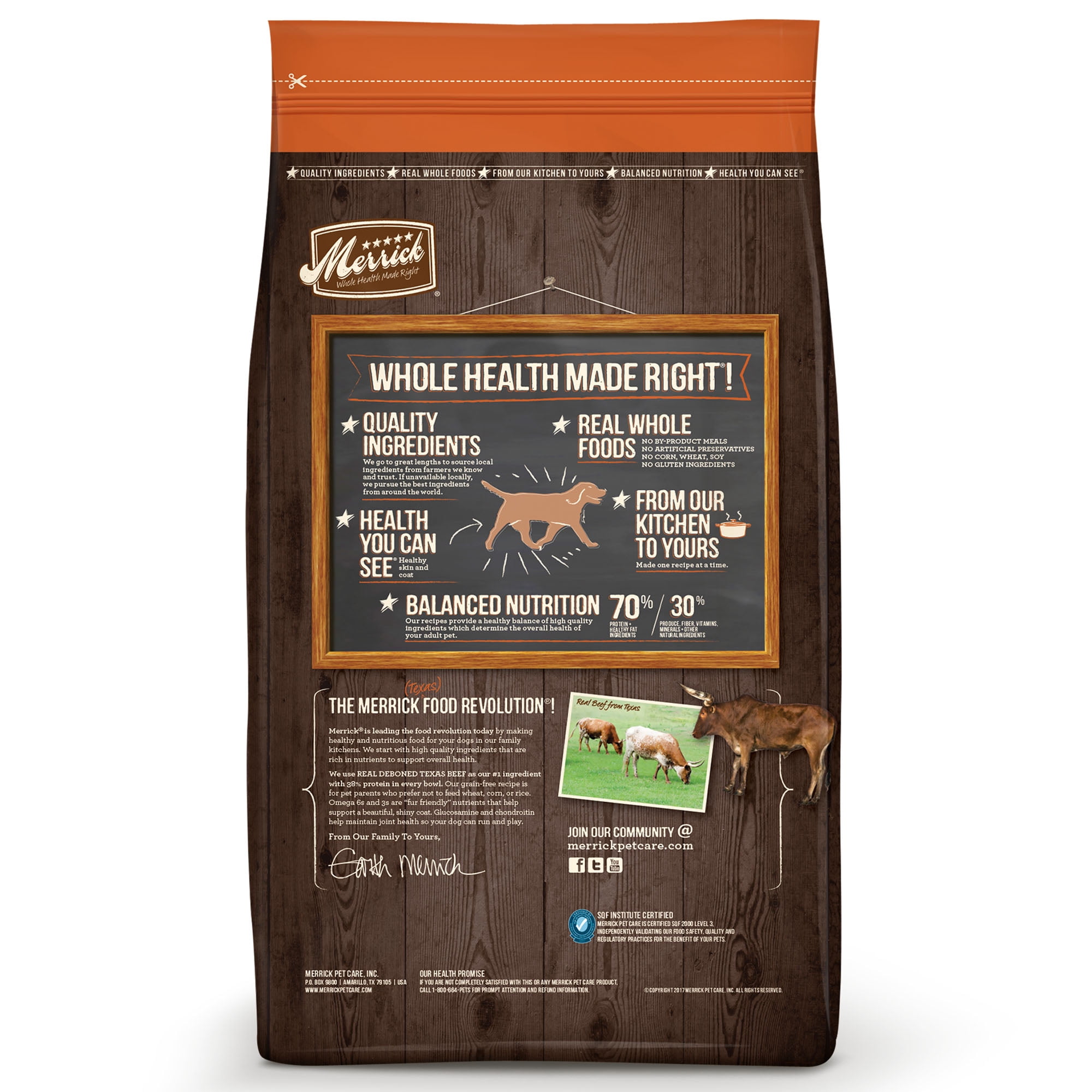 Merrick Grain-Free Real Texas Beef & Sweet Potato Recipe Dry Dog Food, 25 lb