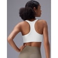 thumbnail image 3 of BALEAF Sweatleaf Zipper Front Closure Sports Bras for Women Racerback Longline High Support Yoga Workout Running Athletic Padded Tops White XS, 3 of 6