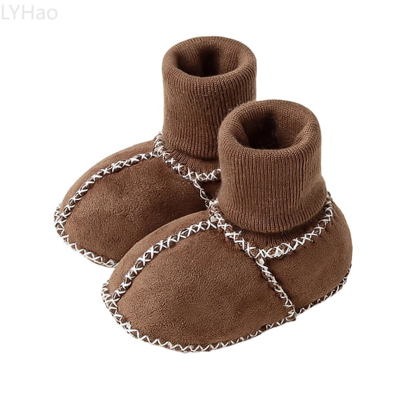LYHao Baby Shoes Prewalker Lined Warm Baby Boots ,Girls Boots Sizes M Brown(6-12 Months)