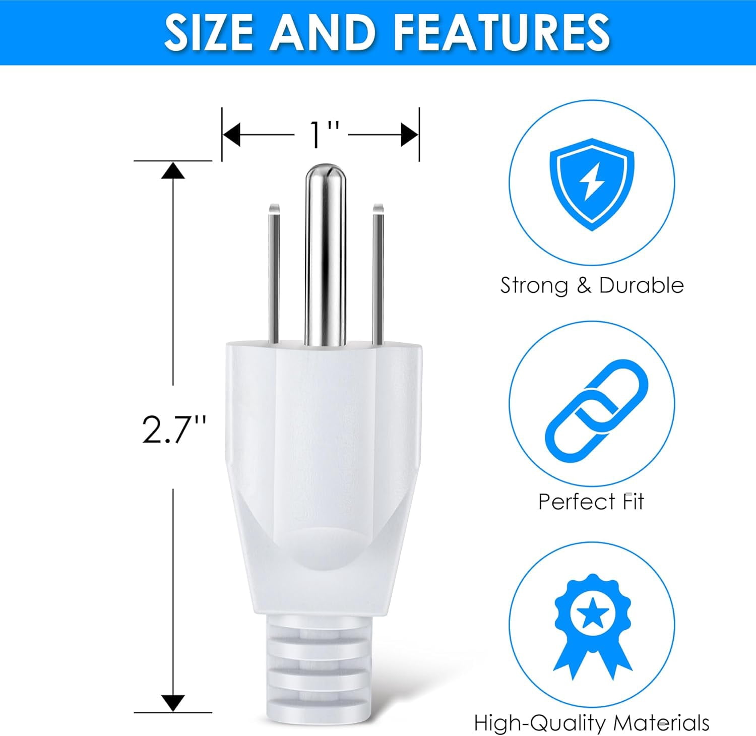 Neutral Ground Bonding Plug for Portable Inverter Generator, Grounding Plug Surge Protector Generator with Floating Neutral on RV, Motorhome, Camper for Open Ground Error(White,1 Pack)