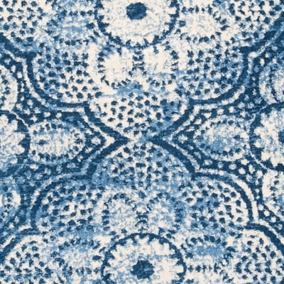 SAFAVIEH Martha Stewart Nazca Floral Runner Rug, Navy/Cream, 2' x 8'