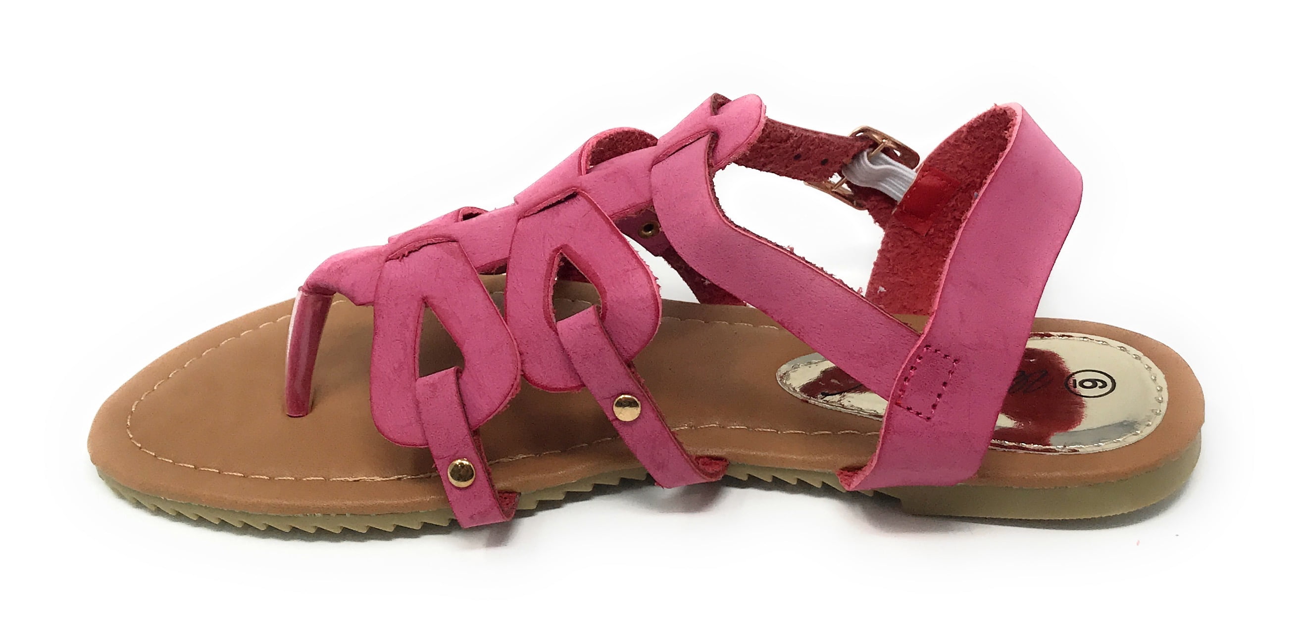 Victoria K Women's Gladiator Style Multi Loops With Double Crossover Sandals