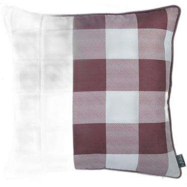 Set of 4 18" Thanksgiving Gingham Throw Pillow Cover in Multicolor