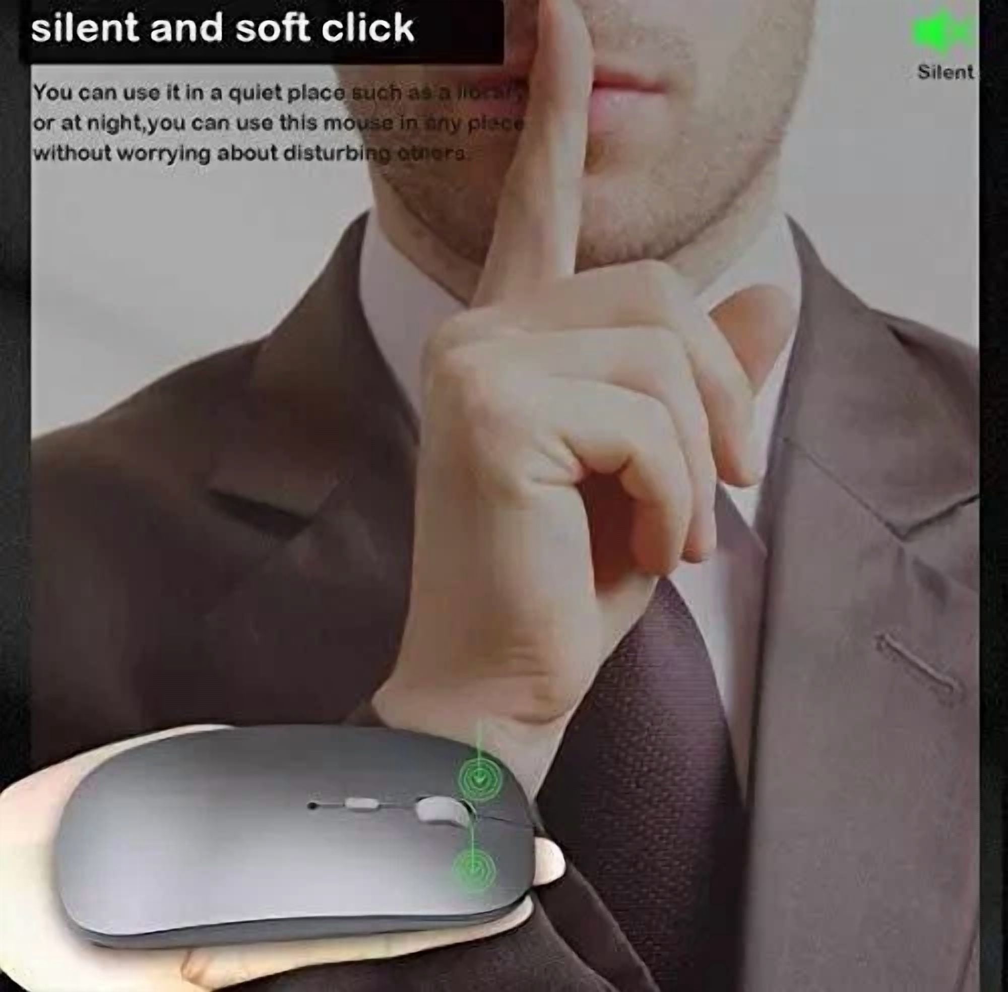 Dual Mode Wireless Bluetooth Mouse Rechargeable Led Silent Slim Laptop Mouse Sil