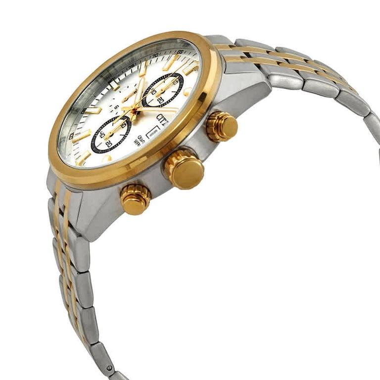Citizen Chronograph Quartz Silver Dial Two-tone Men display picture 2