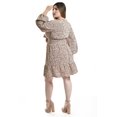 thumbnail image 2 of Vestido escote con moño Roman Fashion /Tallas Extras, 4318 (Chedron hojas) cafe 42, 2 of 6