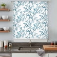 thumbnail image 4 of Teal Spring Floral Semi Sheer Curtains Drapes for Living Room, Bedroom, French Doors Window 54 Inches Long, Elegant Pastoral Flowers Rod Pocket Chiffon Curtain Drapery Voile Draperies Panel, 4 of 8