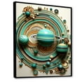 thumbnail image 2 of Designart "Astronomer'S Dream With Turquoise Saturn" Our Solar System Floater Framed Wall Art Prints, 2 of 5