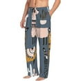 thumbnail image 2 of Uemuo Llama and Cactus Pattern Men's Wide Leg Palazzo Lounge Pants with Pockets Light Weight Loose Comfy Casual Pajama Pants-Small, 2 of 9