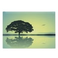 thumbnail image 1 of Nature Cutting Board, Plant Standinglone Reflection in Water Gulls Silhouettes Scenery Print, Decorative Tempered Glass Cutting and Serving Board, Large Size, Yellow Green, by Ambesonne, 1 of 1