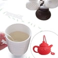 thumbnail image 2 of Advancent Infusor de té en forma de tetera, filtro de hojas de colores brillantes de silicona, operación Simple, colador de café, hogar, oficina, Teteras Rojo Advancent HA077570-02, 2 of 6