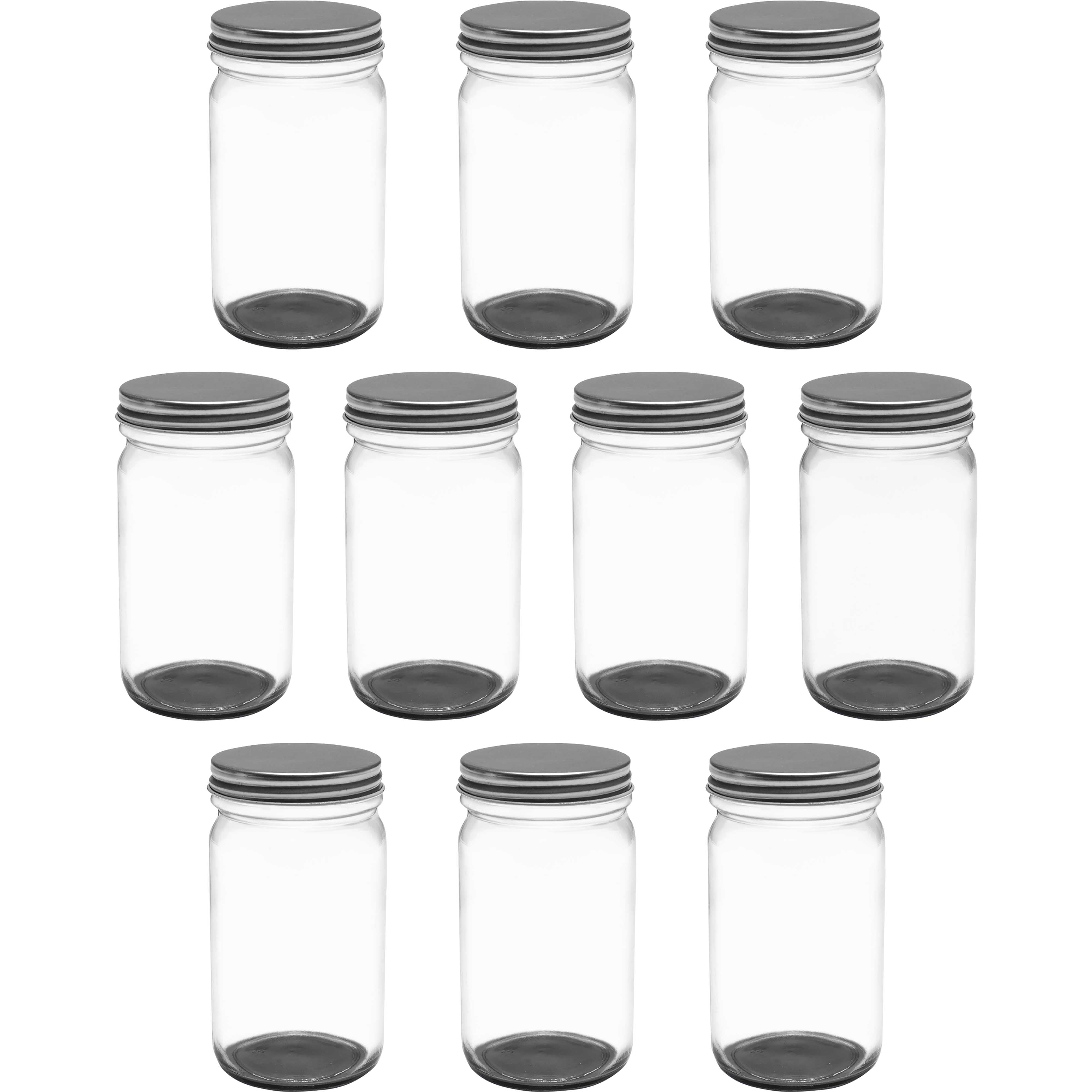 Small Mason Jars with Lids Set 8 oz. Set of 10, Bulk Pack Glass Jars