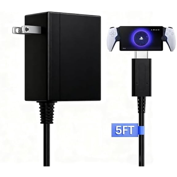 xixishop Charger for PS Portal Remote Player Charger Power AC Adapter Fast Travel Charging, Compatible with PS-5, Xbox Series X, Switch Pro Controller,Portable and Fast Charging Adapter (Black)