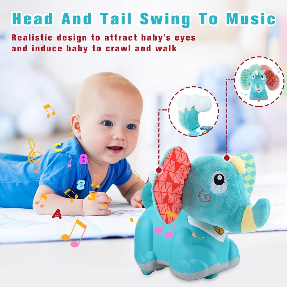 CNKOO iLearn Baby Musical Dinosaur Toy, Infant Crawling Toys W/Sounds Lights
