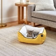 thumbnail image 6 of Gap Painted Dot Cuddler Pet Bed, Recycled Polyester Cover with Sherpa inner, Small 20"x18", Yellow, 6 of 9
