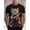 mixed color, variant on Men's Fashion Short Sleeve Men's Top Men's Cat Samurai Pattern Printed Crew Neck T-Shirt Men's Quick-Drying T-Shirt