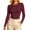 Wine, variant on Diufon Long Sleeve Crop Tops for Women Crewneck Going Out Slim Fitted Basic Shirts Fall Fashion Base-Layer Shirts