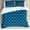 Dark Blue Teal White, variant on Navy and White Duvet Cover Set, Circles with White Polka Dots Ancestral Folk Evil Eye Style Tile, Decorative 3 Piece Bedding Set with 2 Pillow Shams, Calking Size, Dark Blue Teal White, by Ambesonne