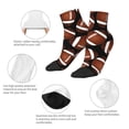 thumbnail image 5 of Rateoe Brown Football On Black Pattern Quarter Crew Socks,Toe Seamed Ankle Socks,Cotton Cushioned Breathable Athletic Crew Sports Socks, 5 of 7