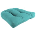 thumbnail image 3 of Jordan Manufacturing 18" x 18" Vale Swedish Turquoise Solid Square Tufted Contoured Outdoor Wicker Seat Cushion (2 Pack), 3 of 9