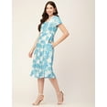 thumbnail image 5 of Moomaya Womens Printed Button Down Dress V Neck Short Sleeve Midi Dress, 5 of 8