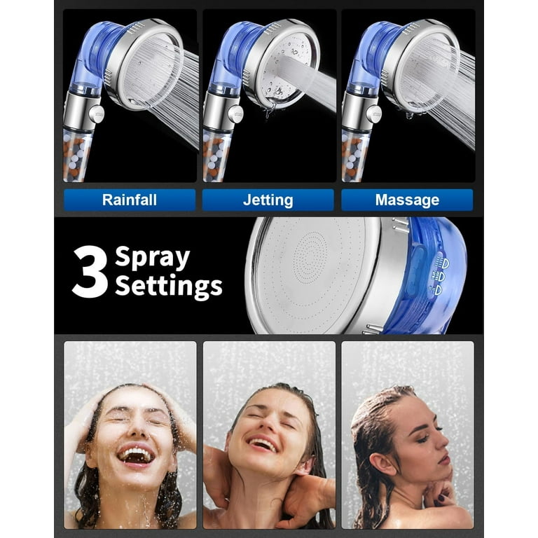 Luxsego Filtered Shower Head for Hard Water with Stop, High Luxsego Filtered Shower Head for Hard Water with Stop, High