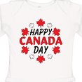 thumbnail image 4 of Inktastic Happy Canada Day- maple leaf circle Boys or Girls Long Sleeve Baby Bodysuit, 4 of 5