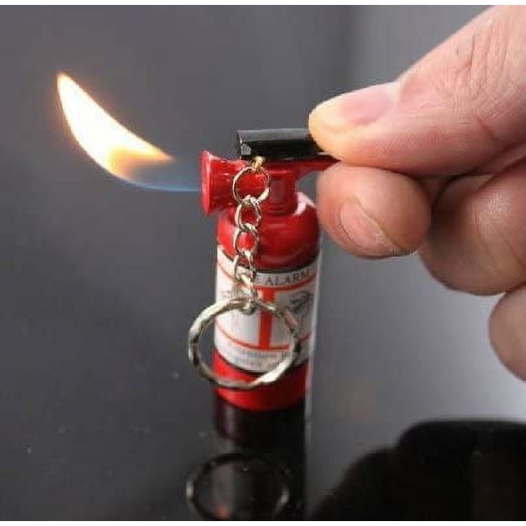 Portable Luxury Fire Extinguisher Key Chain Design Shaped Portable Butane Flame Gas Cigarette Windproof Refillable Lighter (gd-1339, Free CAR sticky
