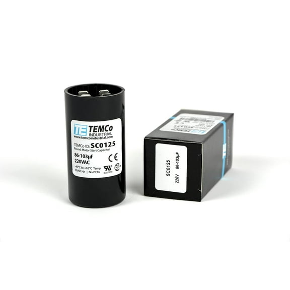 TEMCo 86-103 uF MFD CD60 Start Capacitor 220-250V AC Round | 50/60 Hz