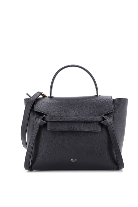 Pre-Owned CELINE Belt Bag Textured Leather Micro By Rebag