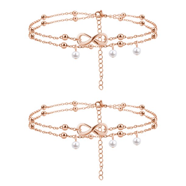 Tobillera con dijes Dinheiro de 2 piezas, bonita cadena para el tobillo con diseño de playa para mujer, regalos de Navidad y San Valentín