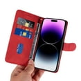 thumbnail image 3 of Dteck for Apple iPhone 11 Pro Max Wallet Case, Premium PU Leather Flip Folio Card Holders Kickstand Book Folding Case with Detachable Wrist Strap Shockproof Protective Cover, red, 3 of 8