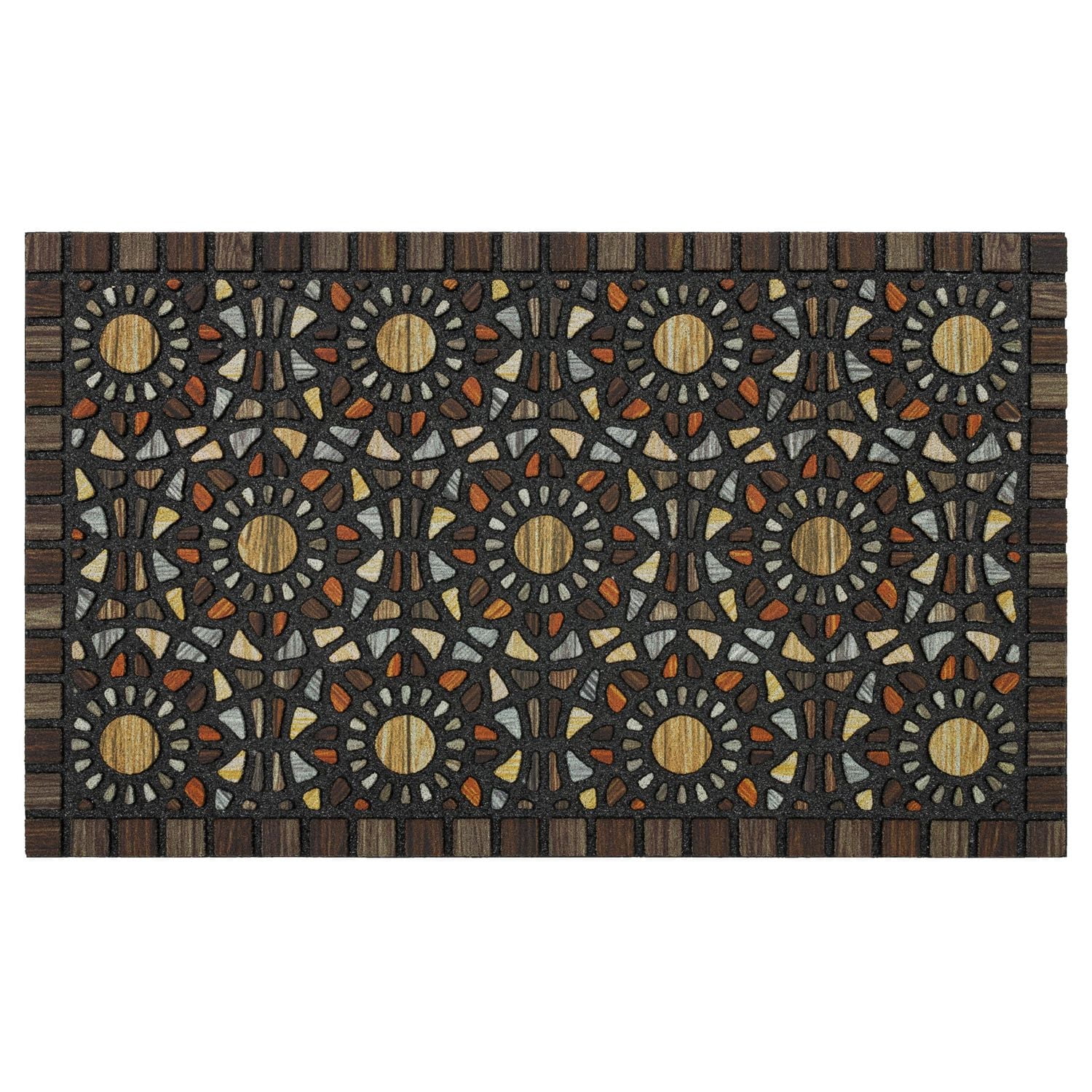 Mainstays Mosaic Grain Polyester Doormat, 18" x 30", Doormat, 18" x 30"