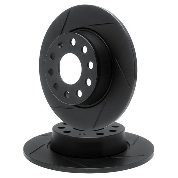 R1 Concepts Slotted Black Disc Brake Rotor Set WCPN1-03039